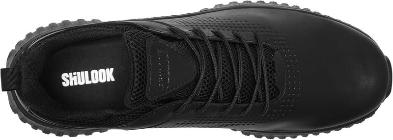 SHULOOK Men's Non Slip Work Shoes Lace Up Slip Resistant Sneakers Waterproof Food Service Kitchen Chef Restaurant Slip On Walking Shoes Lightweight Comfortable Nursing Shoes Working Footwear - Image 4